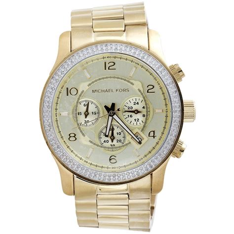 michael kors gold watch with diamond for men|michael kors chronograph.